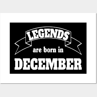 Legends Are Born In December Logo Funny Posters and Art